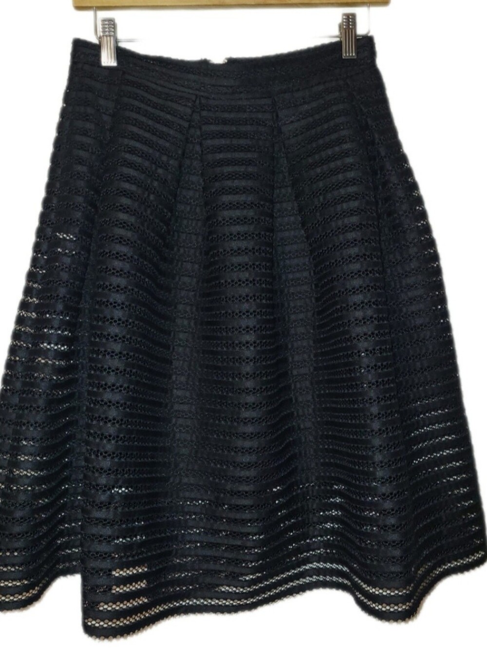 Freeway Alaia Inspired Black Mesh A Line Pleated Skirt Size Med Lined